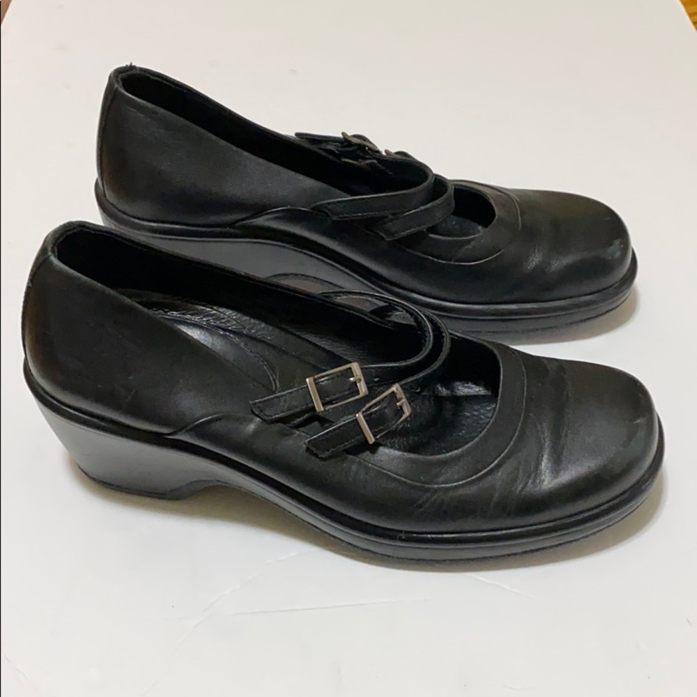 Dansko Double Strap Black Mary Jane Clogs